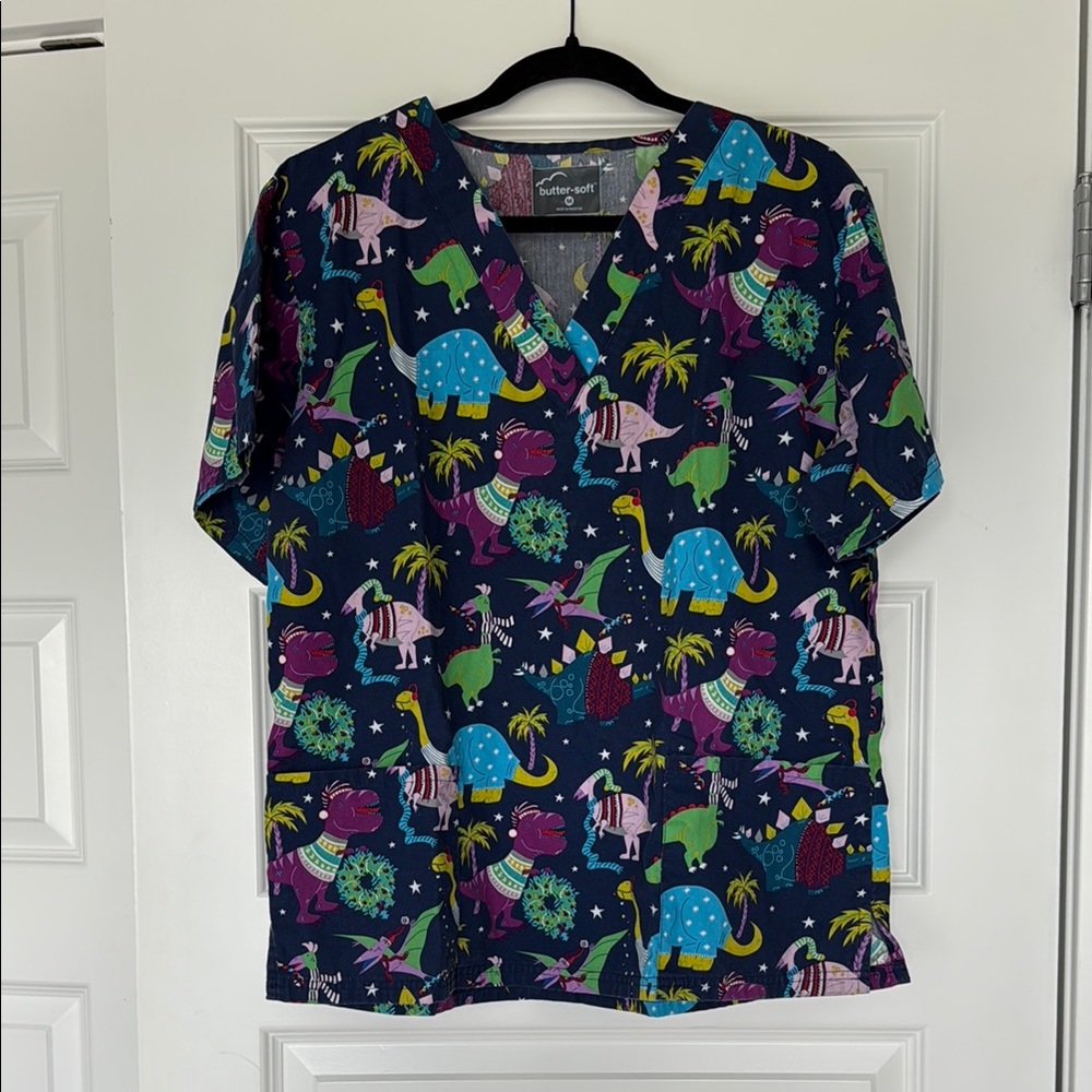 Butter-Soft Multicolor Christmas Scrubtop